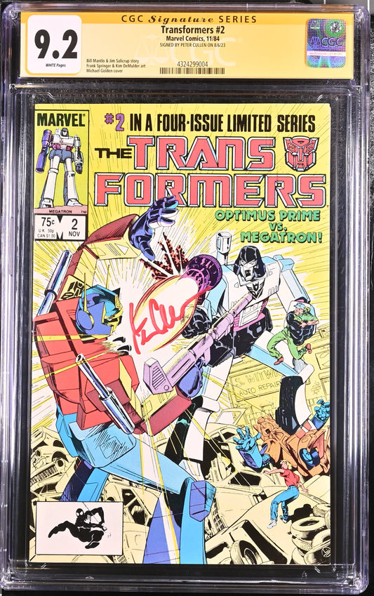 Transformers #2 CGC Signature Series 9.2 (Signed by Peter Cullen)