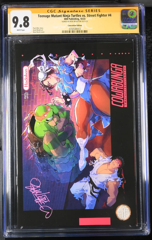 Teenage Mutant Ninja Turtles vs. Street Fighter #4 Rose Besch NYCC Variant Edition CGC Signature Series 9.8