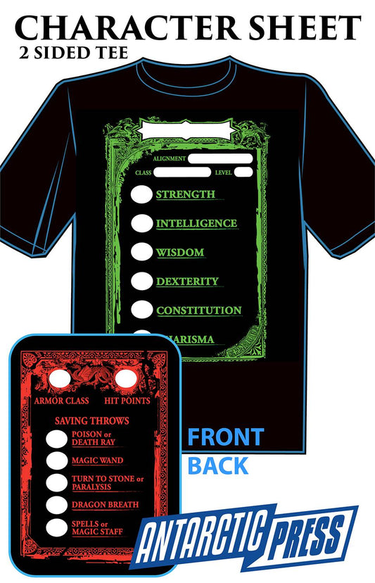 Character Sheet 2-Sided T-Shirt Med (C: 0-1-1) (03/29/2023)