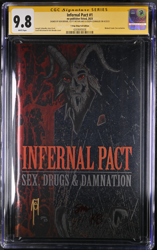 Infernal Pact #1 Wicked Comic Con Exclusive Foil Variant CGC Signature Series 9.8