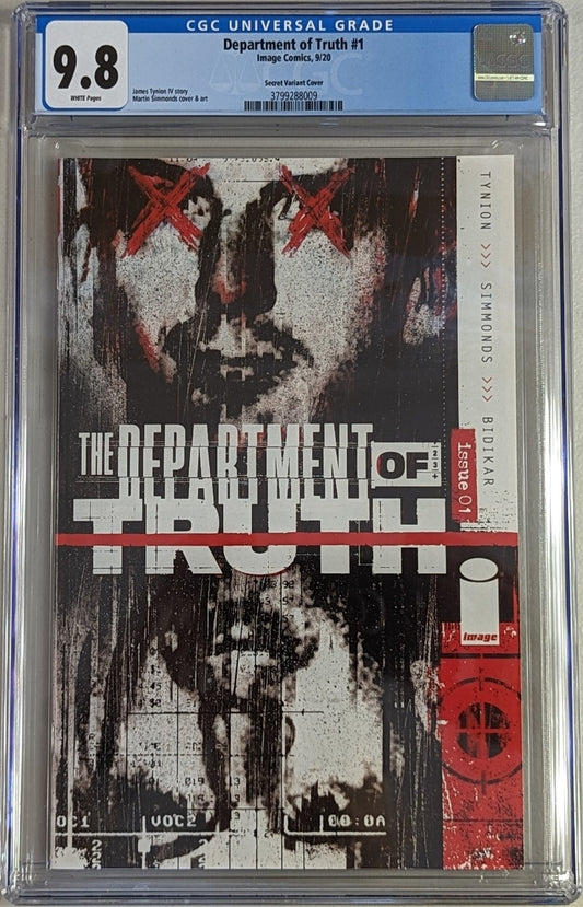 Department of Truth #1 Secret Variant Cover - CGC Graded 9.8