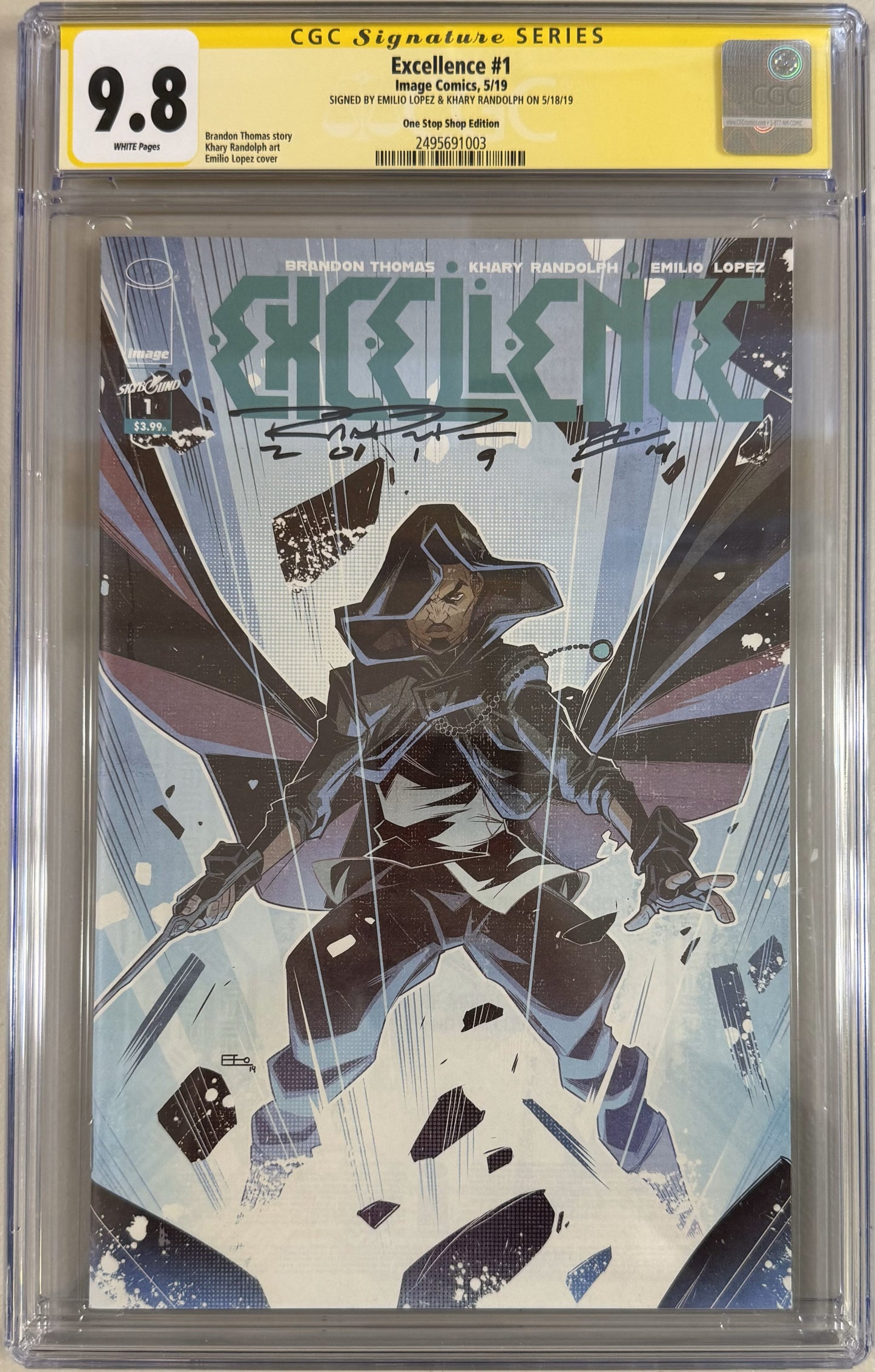 Excellence #1 Emilio Lopez Exclusive Variant CGC Signature Series 9.8