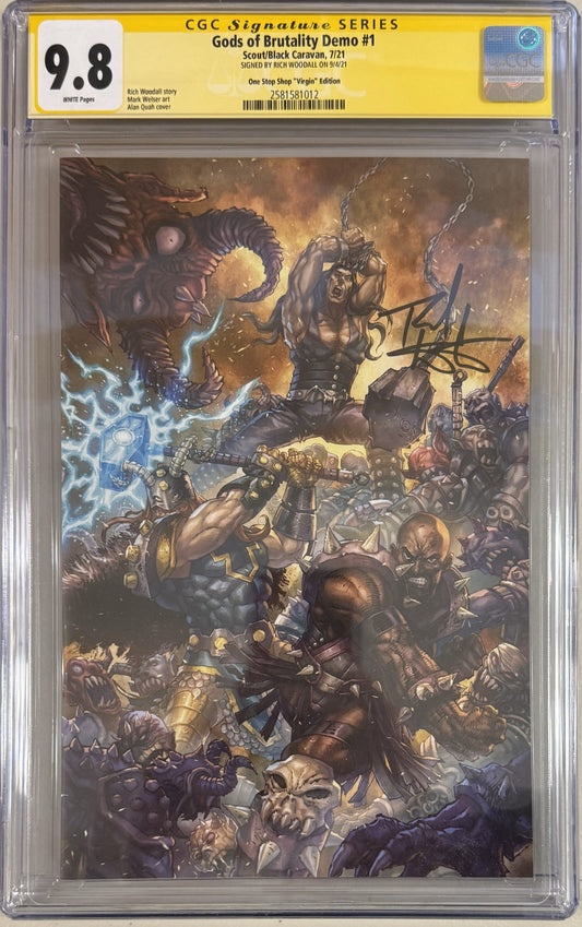 Gods of Brutality #1 Alan Quah Exclusive Virgin Variant CGC Signature Series 9.8