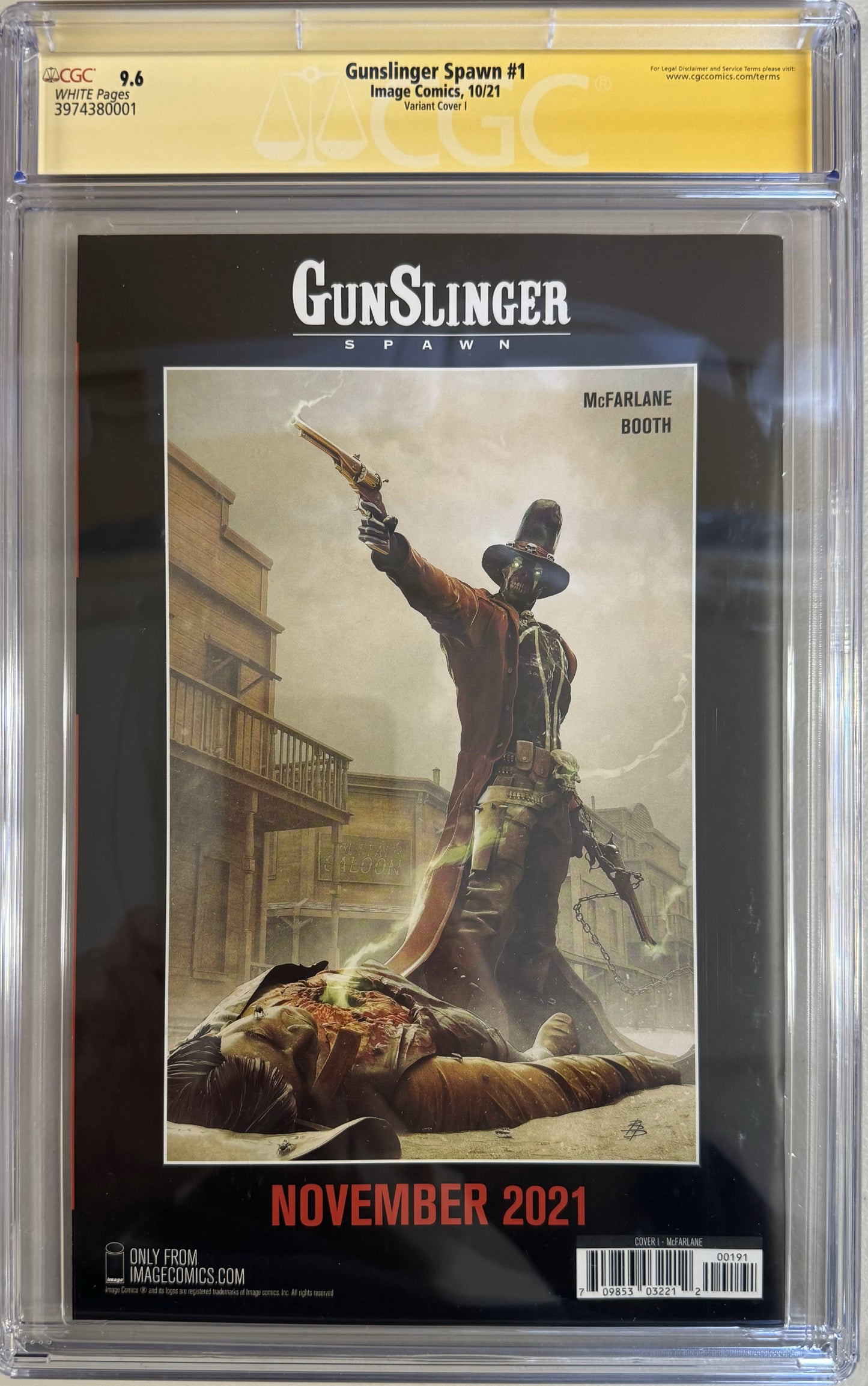 Gunslinger Spawn #1 Todd McFarlane Variant Cover CGC Signature Series 9.6