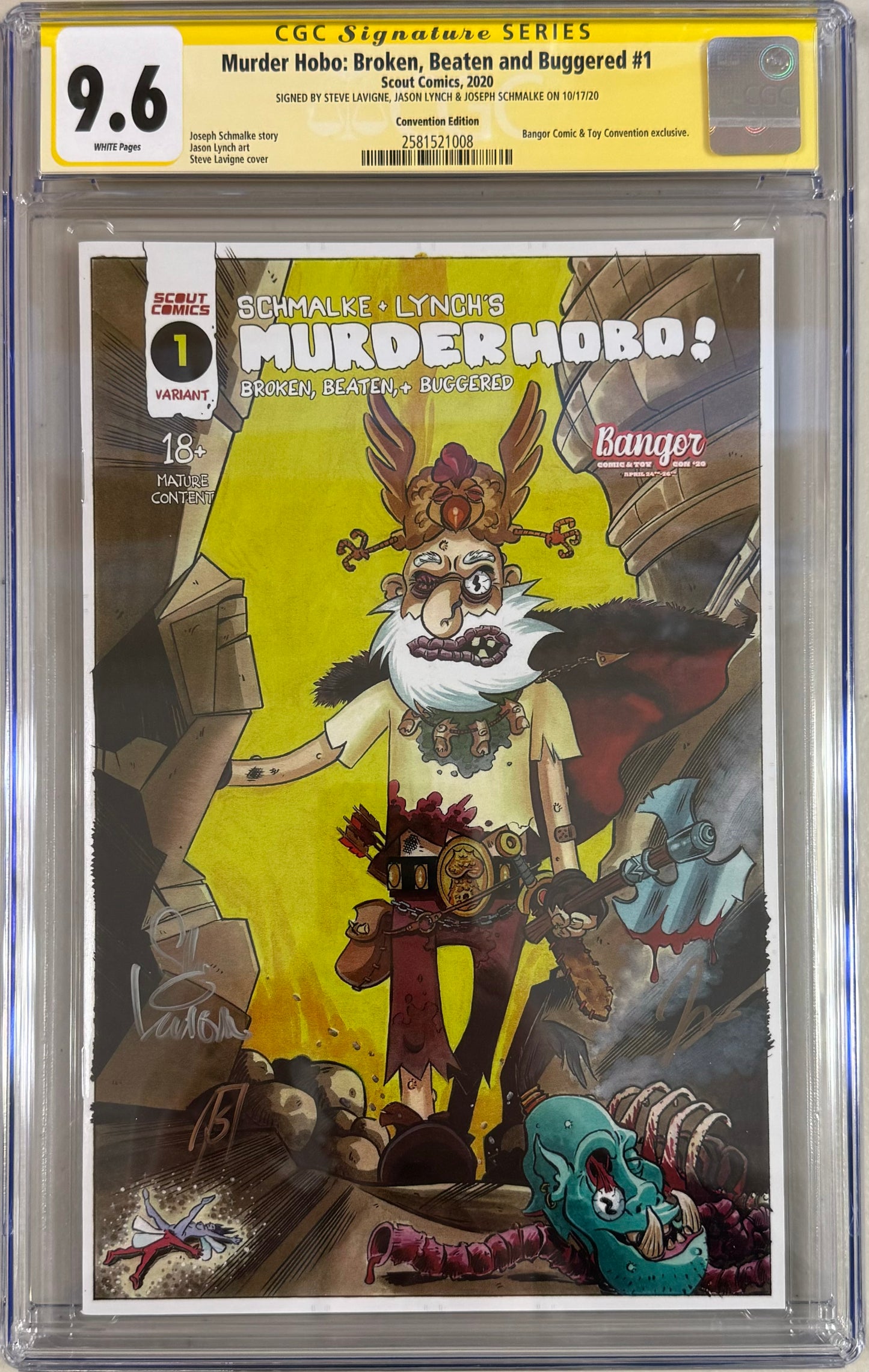 Murder Hobo: Broken, Beaten and Buggered #1 Steve Lavigne Exclusive Variant CGC Signature Series 9.6