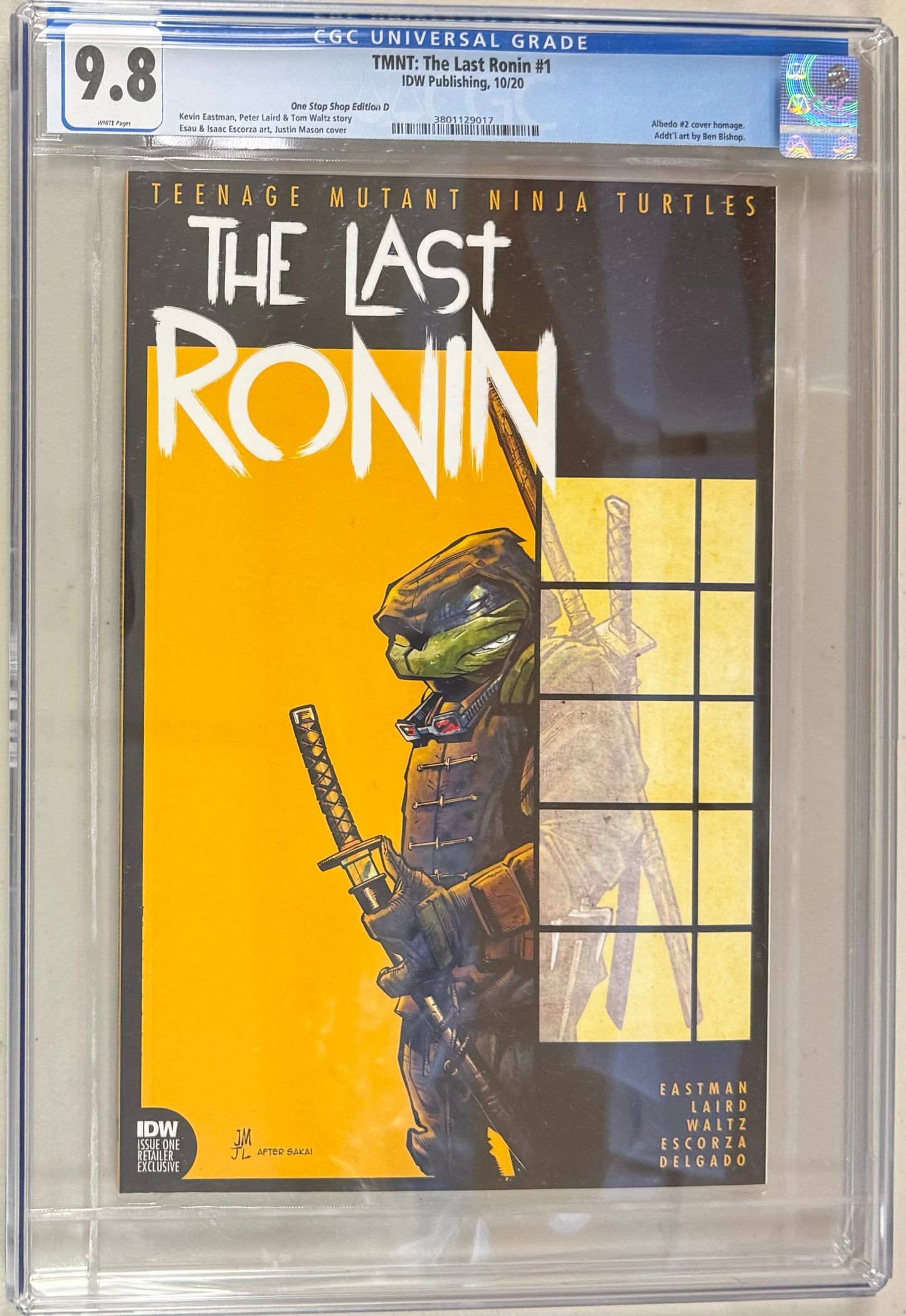 TMNT The Last Ronin #1 Justin Mason Albedo Homage Exclusive CGC Graded 9.8