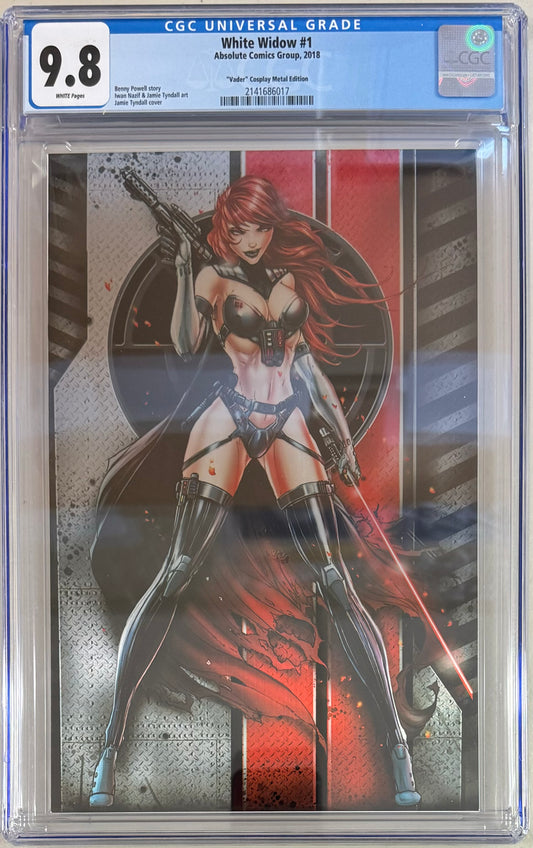 White Widow #1 ""Vader"" Cosplay Metal Edition CGC Graded 9.8