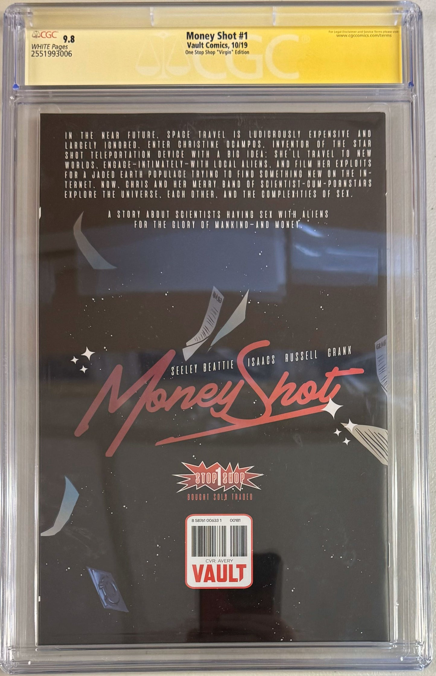 Money Shot #1 Alysa Avery Exclusive Variant - CGC Signature Series 9.8