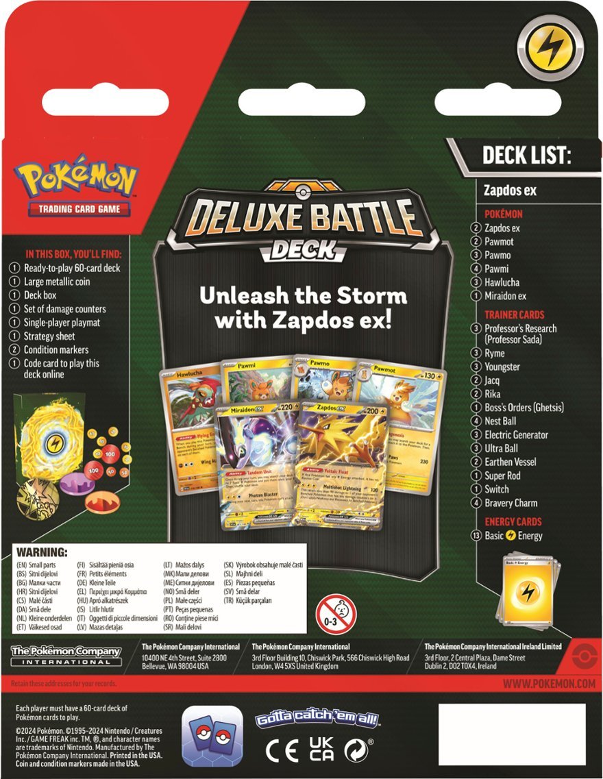 Pokémon TCG - Ninetales ex or Zapdos ex Deluxe Battle Deck