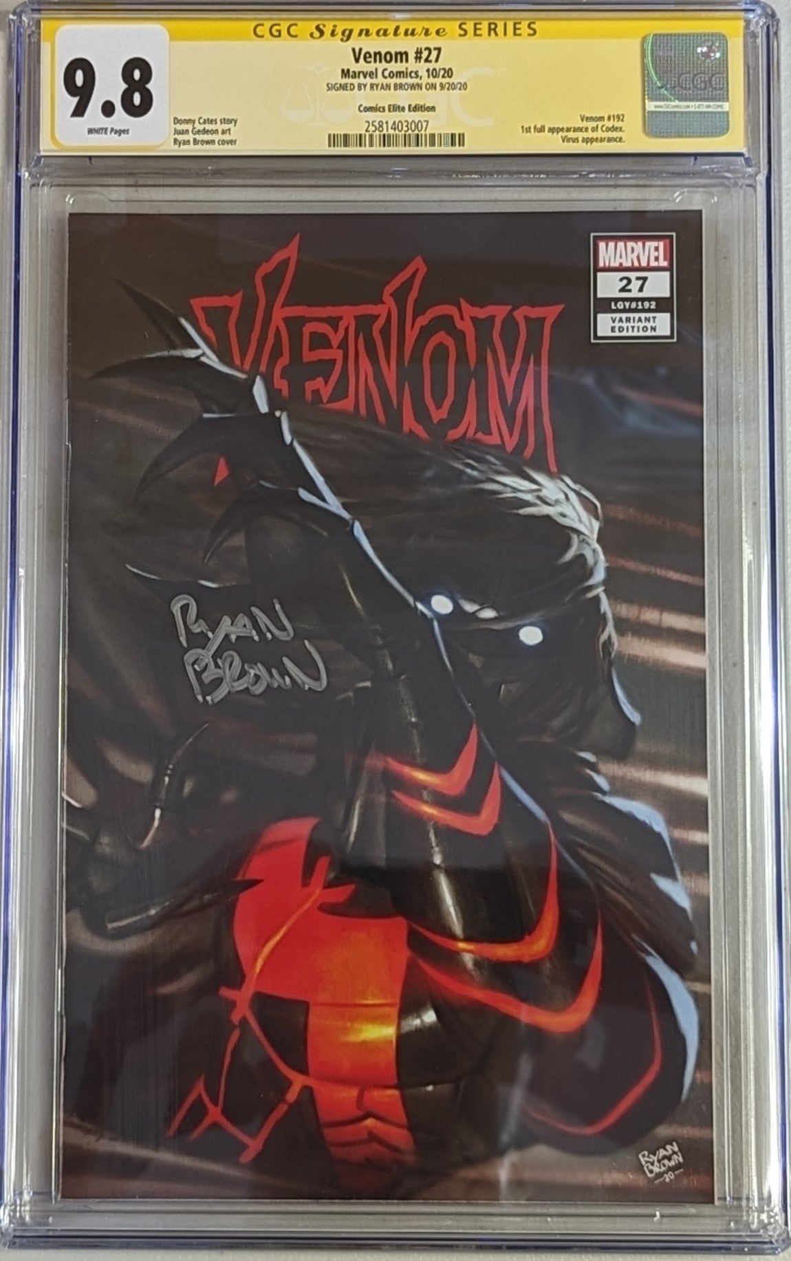 Venom #27 Ryan Brown Exclusive Variant - CGC Signature Series 9.8