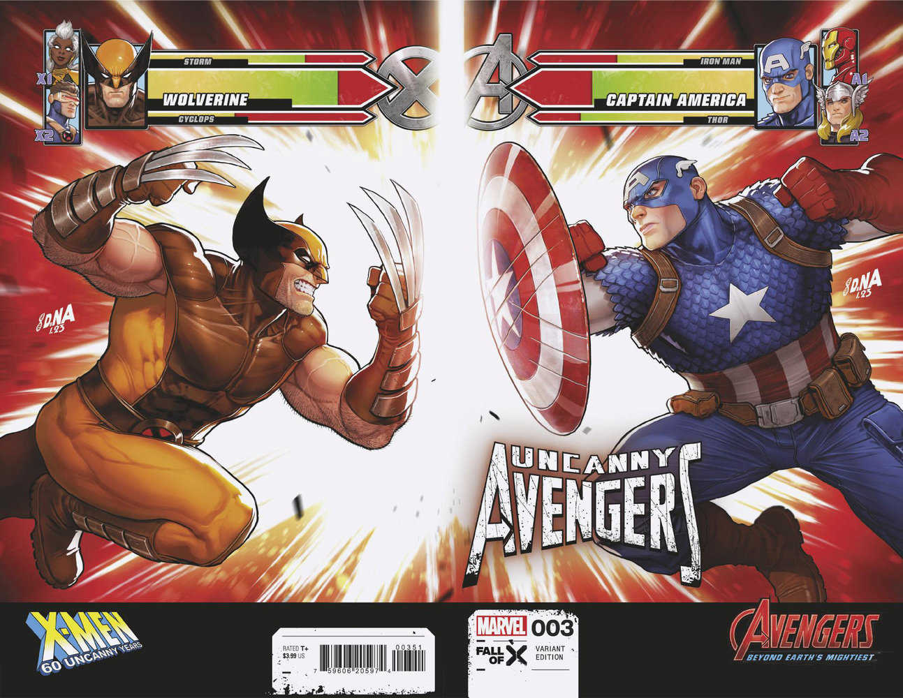 Uncanny Avengers 3 David Nakayama Wraparound X-Men 60th Variant [Fall]
