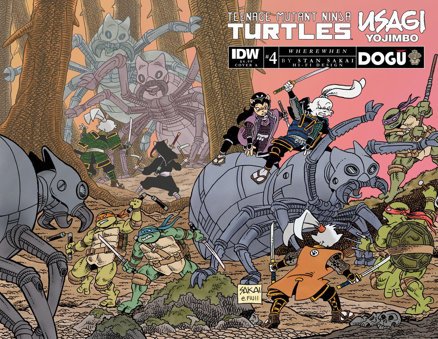 Teenage Mutant Ninja Turtles/Usagi Yojimbo: Wherewhen #4 Cover A (Sakai)