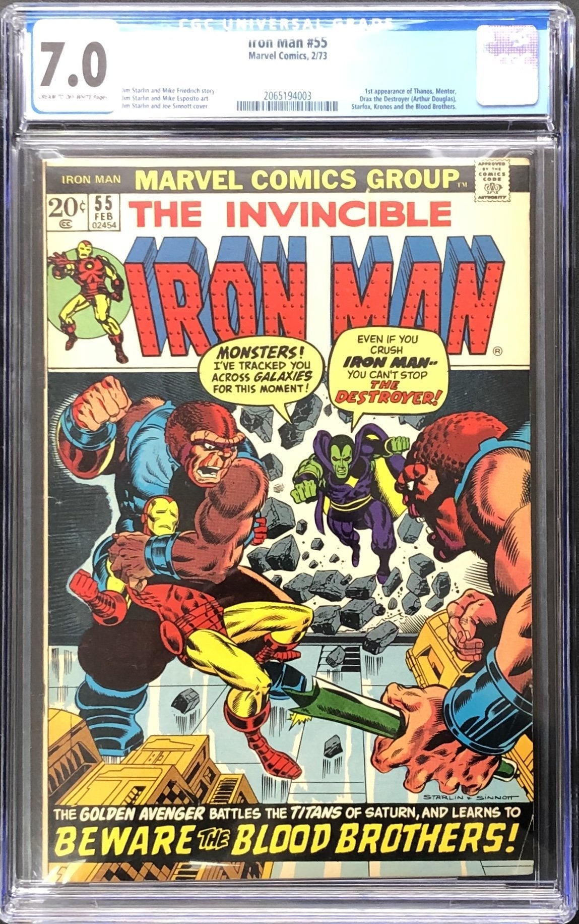 Iron Man #55 - 1St App. Drax & Thanos - Cgc %product_vendow% - The One Stop Shop Comics & Games