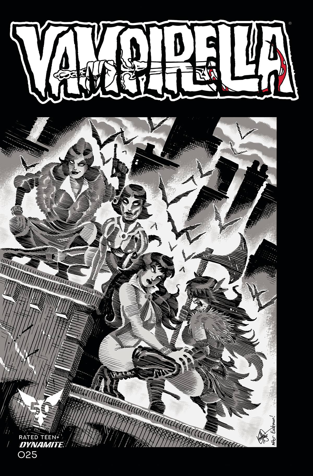 Vampirella #25 Cvr Zi 11 Copy Foc Incv Tmnt Homage Haeser Gs (11/10/2021) - The One Stop Shop Comics & Games
