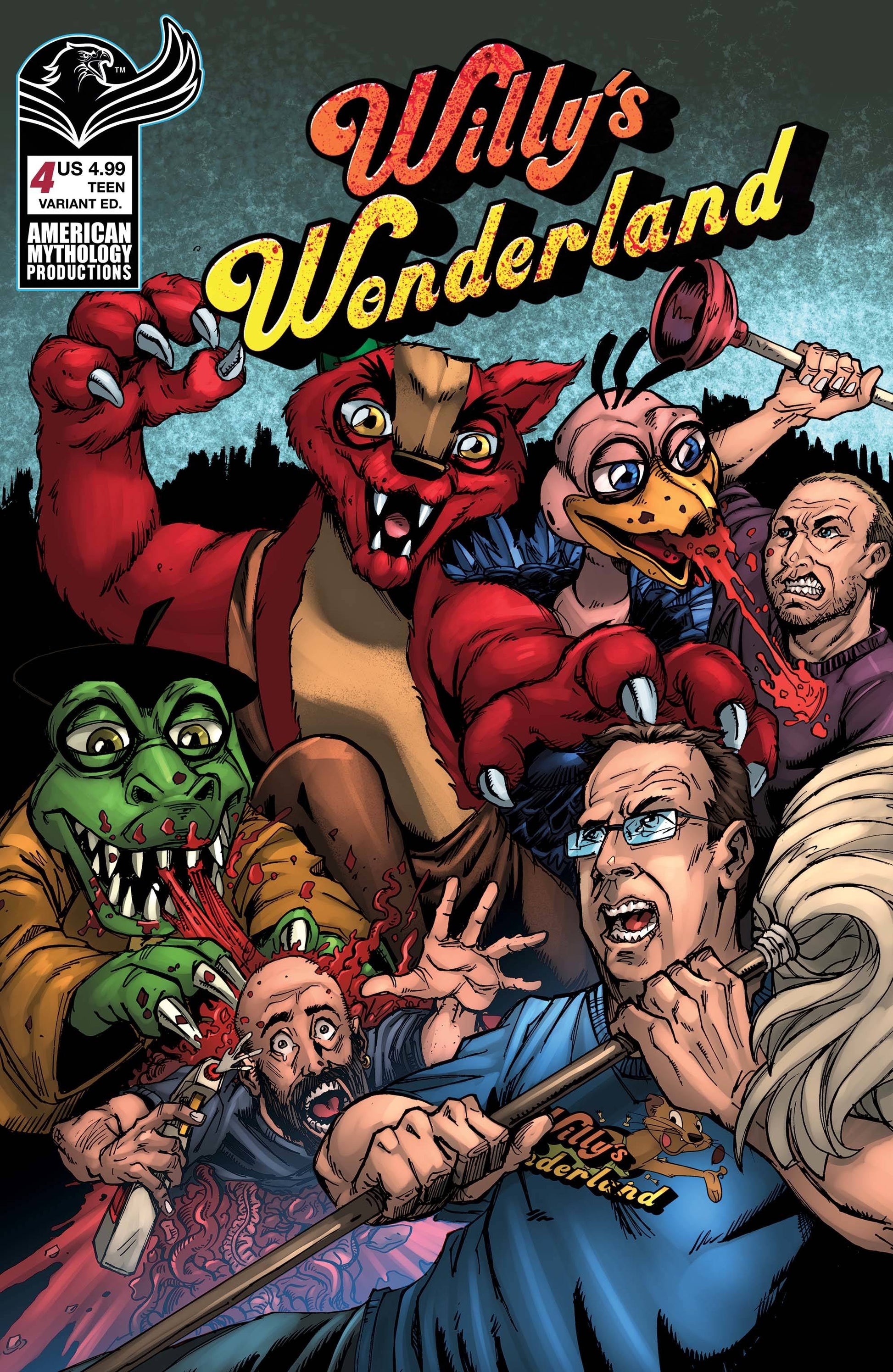 The One Stop Shop Comics & Games Willys Wonderland Prequel #4 Cvr B Calzada (05/25/2022) AMERICAN MYTHOLOGY PRODUCTIONS