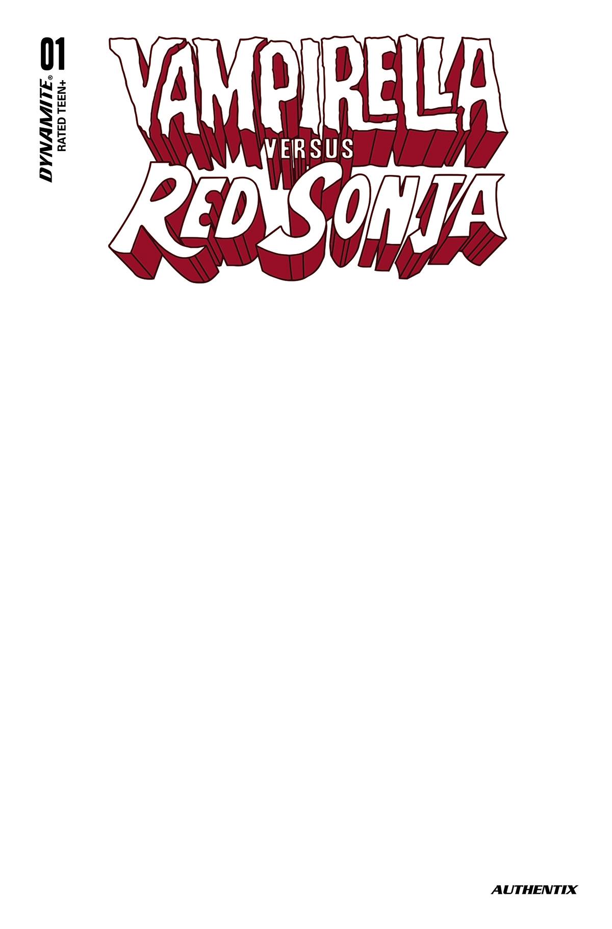 The One Stop Shop Comics & Games Vampirella Vs Red Sonja #1 Cvr F Blank Authentix (11/02/2022) DYNAMITE