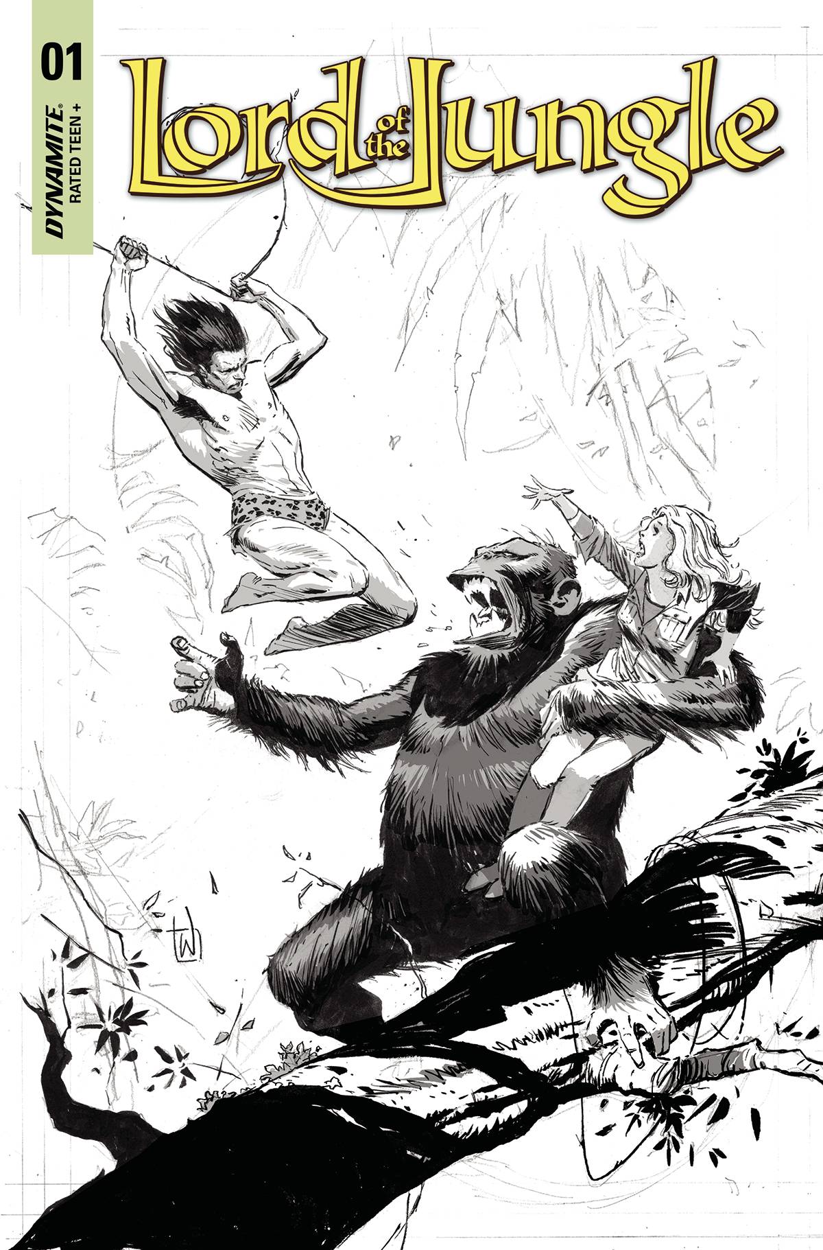 The One Stop Shop Comics & Games Lord Of The Jungle #1 Cvr H 15 Copy Incv Weeks B&W (11/09/2022) DYNAMITE