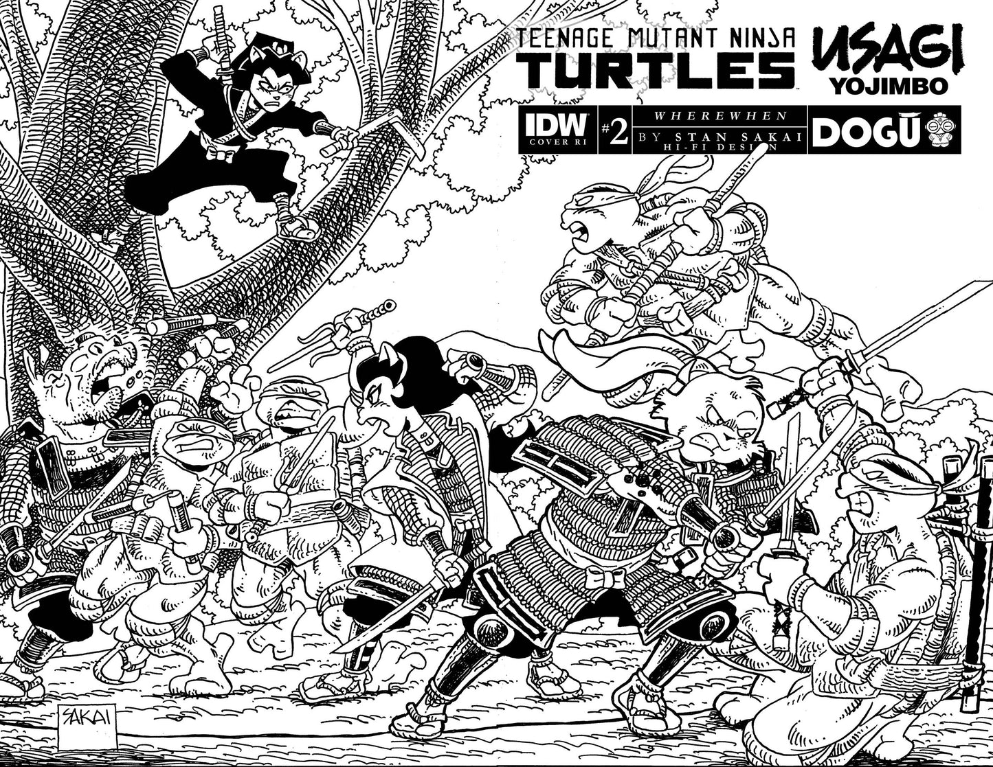 Tmnt Usagi Yojimbo Wherewhen #2 Cvr D 25 Copy Incv B&W Sakai (05/03/2023)