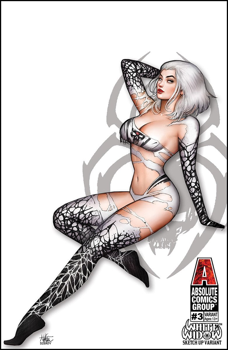 The One Stop Shop Comics & Games White Widow #3 Szerdy Sketch Up Bombshell Variant ABSOLUTE COMICS GROUP