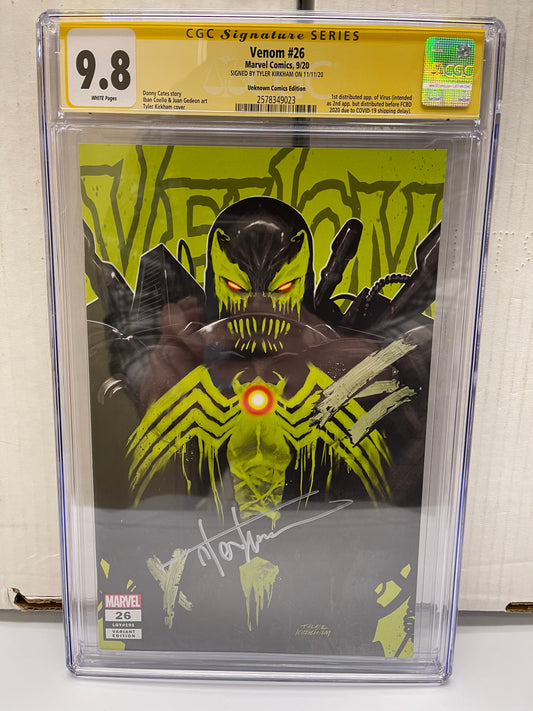 Venom #26 Tyler Kirkham Exclusive Variant CGC Signature Series - 9.8 (Signed by Tyler Kirkham)
