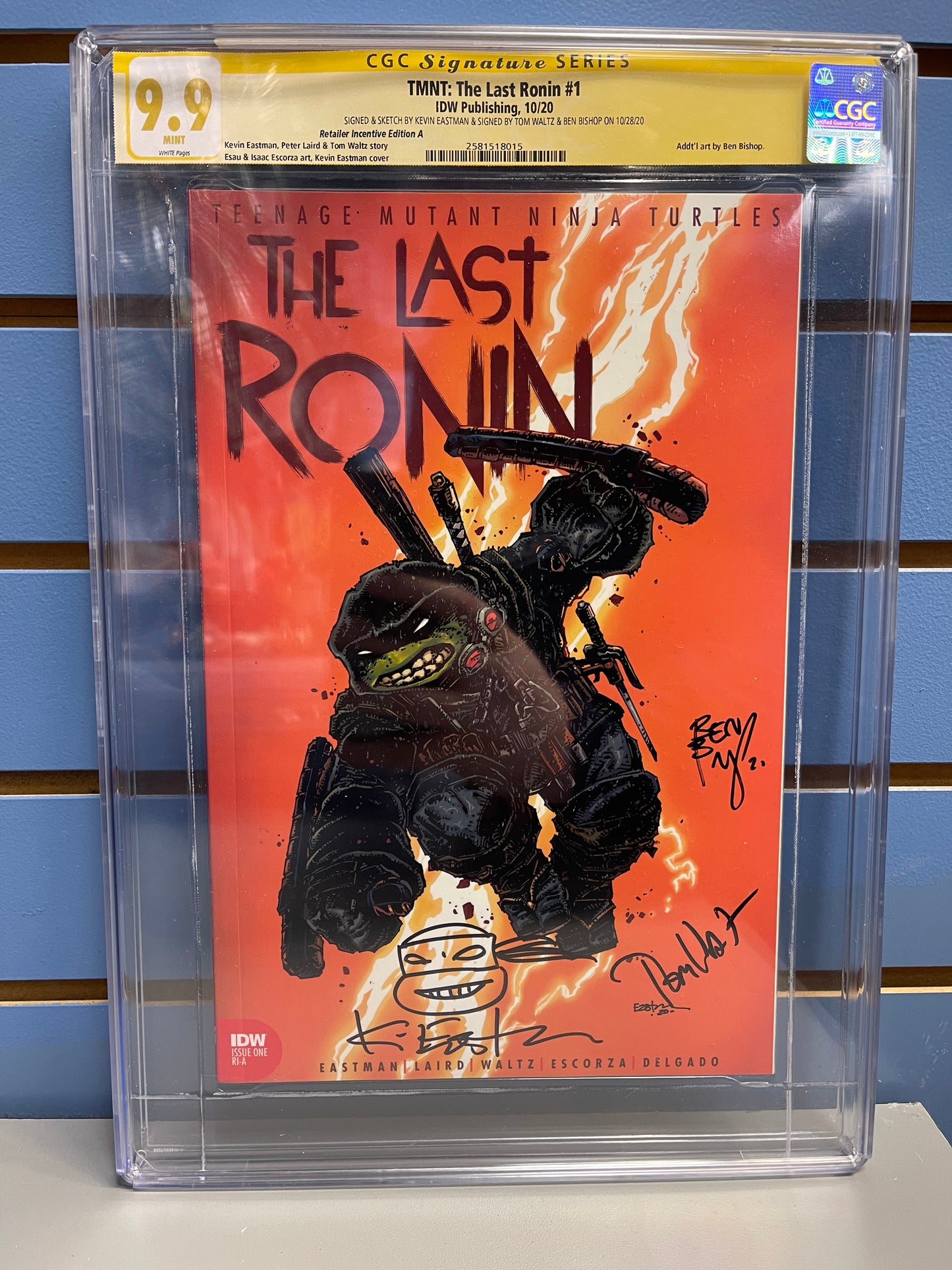 TMNT The Last Ronin #1 Kevin Eastman 1:10 Variant - CGC Signature Series 9.9 (Signed by Eastman/Bishop/Waltz) - 9.9 (Signed by E