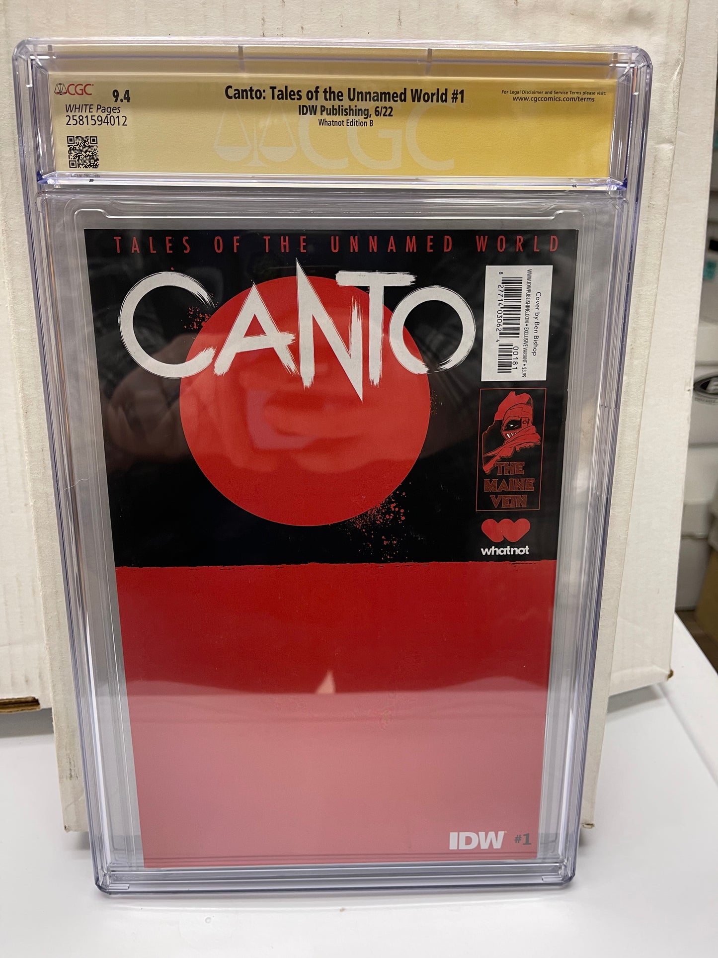 Canto Tales Of The Unnamed World #1 Ben Bishop WhatNot Last Ronin Virgin Homage CGC Signature Series - 9.4 (Signed by Ben Bishop