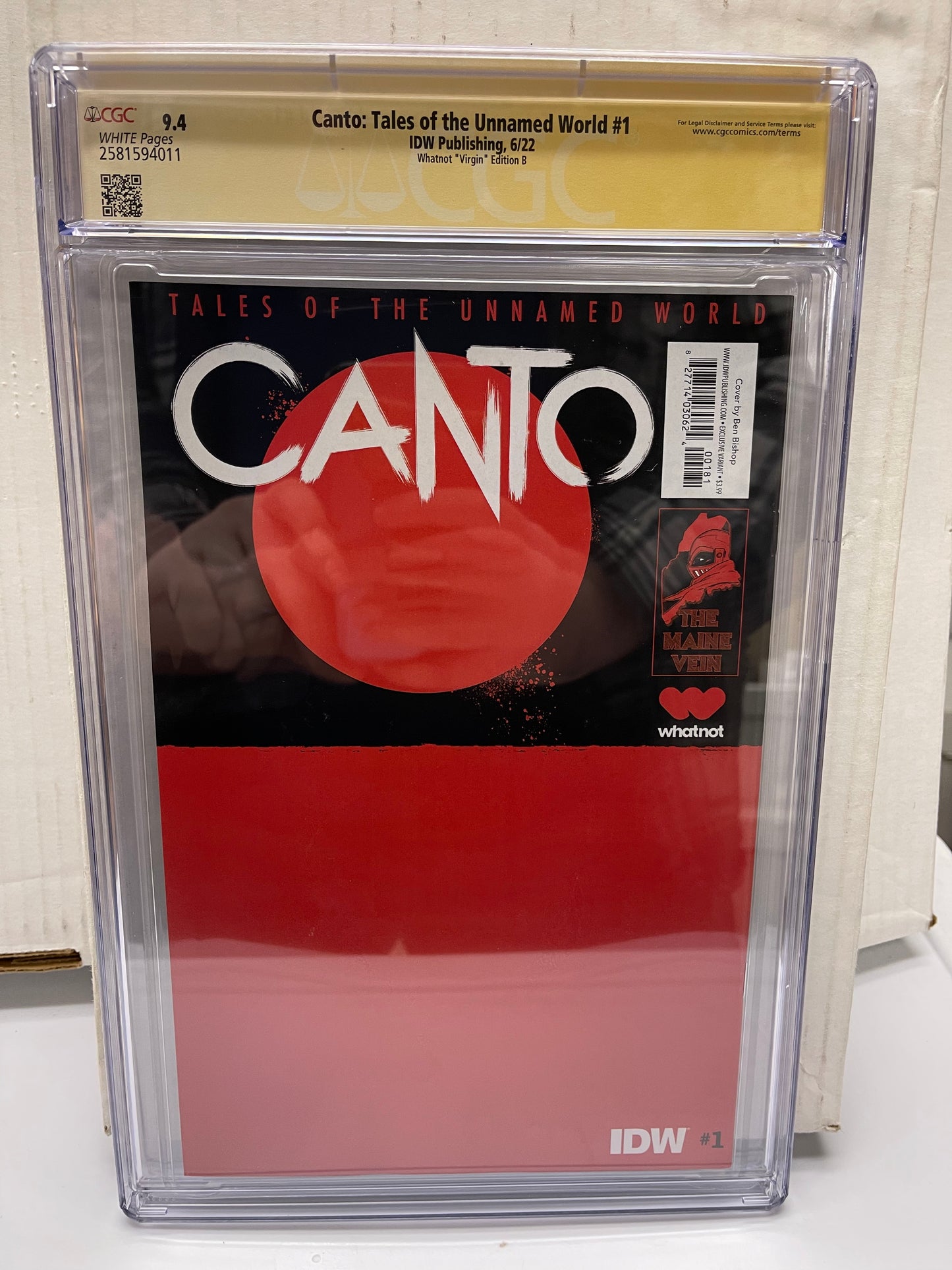 Canto Tales Of The Unnamed World #1 Ben Bishop WhatNot Last Ronin Virgin Homage CGC Signature Series - 9.4 (Signed by Ben Bishop